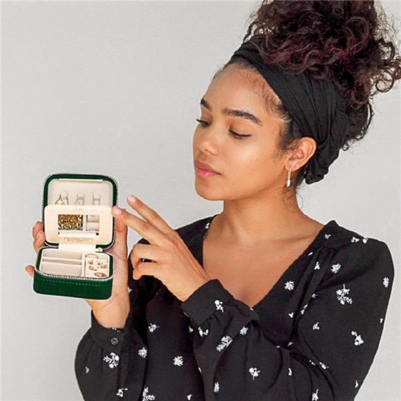 Plush Velvet Organizer Box Travel Jewelry Case Jewelry Boxes for Women - Picture 6 of 7